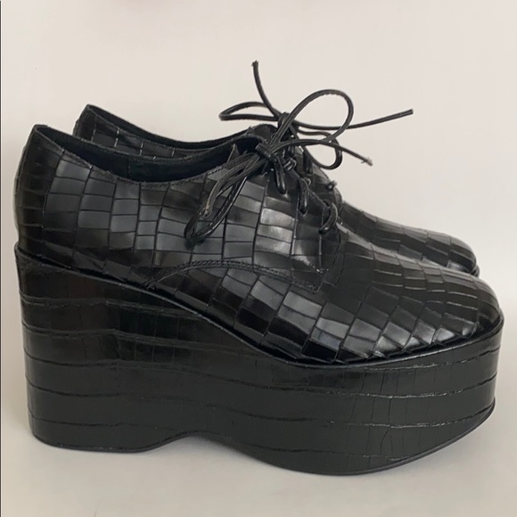 Jeffrey Campbell Shoes - NEW Jeffrey Campbell Black Leather Platform Shoes